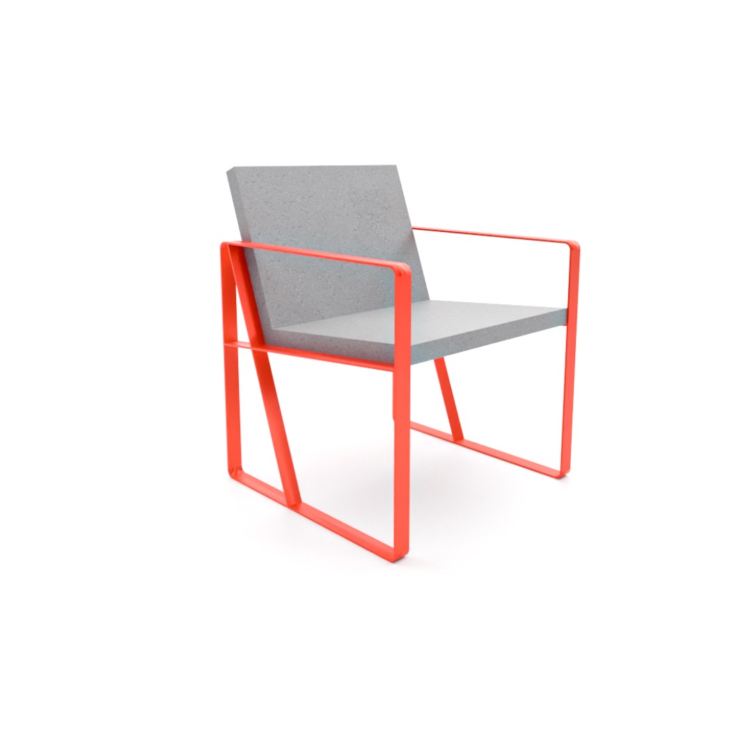 silla concreto y metal amberes